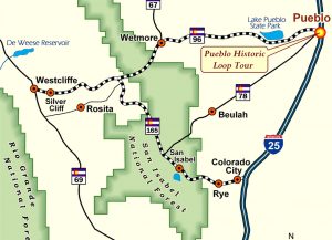 The Frontier Pathways Scenic Byway map